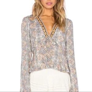 Free People Time of Your Life Top in Ivory Combo Sz S